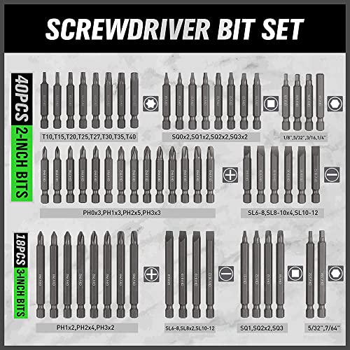 SWANLAKE 232PCS Ultimate Screwdriver Bit Set with Ratchet