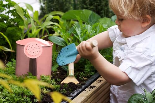 Kinderific Gardening Set, Tool Kit, for Kids, STEM, Includes Tote Bag, Spade, Watering Can, Rake, Fork, Trowel and Gloves (Floral)