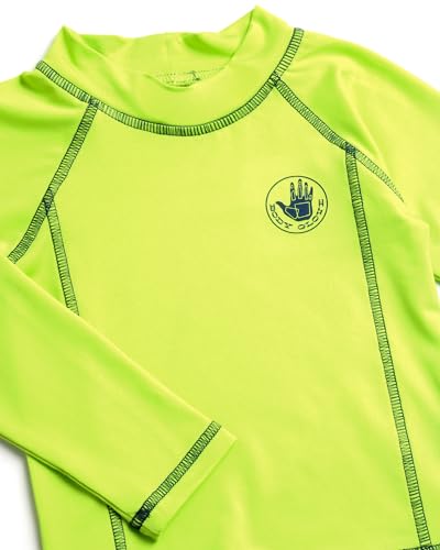 Body Glove Toddlers Boys Rash Guard Shirt – UPF 50+ Quick Dry Sun and Sand Protection Swim Shirt – Swimwear for Babies, 2T-4T, Size 4T, Lime Long Sleeve
