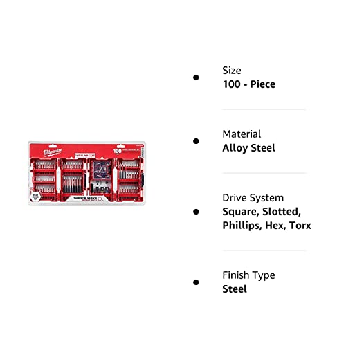 Milwaukee Shockwave 100-Piece Alloy Steel Bit Set