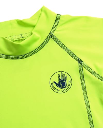 Body Glove Toddlers Boys Rash Guard Shirt – UPF 50+ Quick Dry Sun and Sand Protection Swim Shirt – Swimwear for Babies, 2T-4T, Size 4T, Lime Long Sleeve