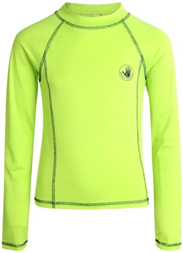 Body Glove Boys' Rash Guard Shirt – UPF 50+ Quick Dry Sun and Sand Protection Swim Shirt – Swimwear for Kids (5-14), Size 14, Lime