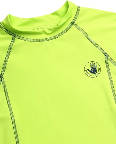 Body Glove Boys' Rash Guard Shirt – UPF 50+ Quick Dry Sun and Sand Protection Swim Shirt – Swimwear for Kids (5-14), Size 14, Lime