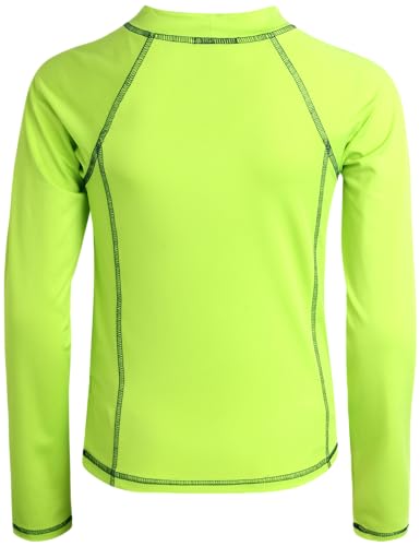 Body Glove Boys' Rash Guard Shirt – UPF 50+ Quick Dry Sun and Sand Protection Swim Shirt – Swimwear for Kids (5-14), Size 14, Lime