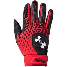 Under Armour Boys Youth Clean Up Baseball Gloves, (001) Black/Red/White, Medium