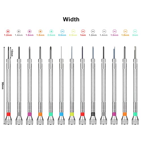 13pc Micro Precision Watch Screwdriver Set - 0.6-2 mm