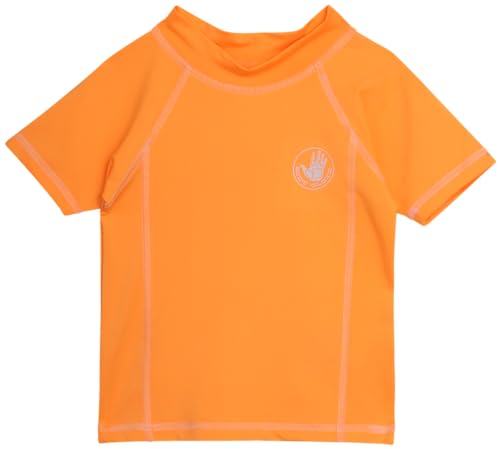 Body Glove Toddlers Boys Rash Guard Shirt - UPF 50+ Quick Dry Sun and Sand Protection Swim Shirt - Swimwear for Babies, 2T-4T, Size 4T, Orange Short Sleeve
