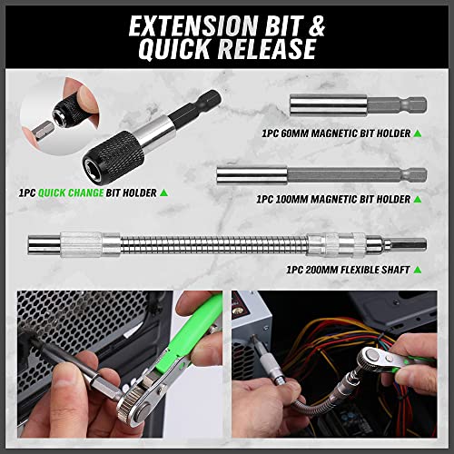 SWANLAKE 232PCS Ultimate Screwdriver Bit Set with Ratchet