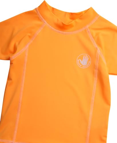 Body Glove Toddlers Boys Rash Guard Shirt - UPF 50+ Quick Dry Sun and Sand Protection Swim Shirt - Swimwear for Babies, 2T-4T, Size 4T, Orange Short Sleeve