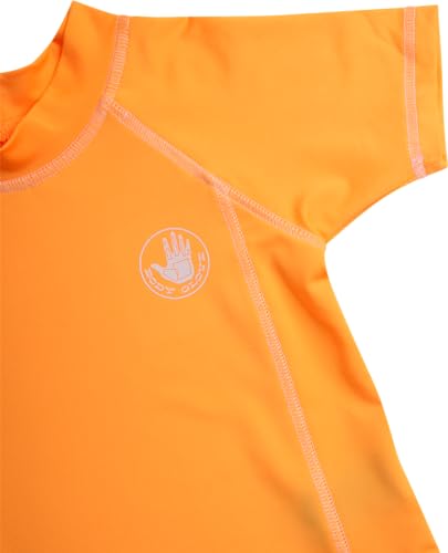 Body Glove Toddlers Boys Rash Guard Shirt - UPF 50+ Quick Dry Sun and Sand Protection Swim Shirt - Swimwear for Babies, 2T-4T, Size 4T, Orange Short Sleeve