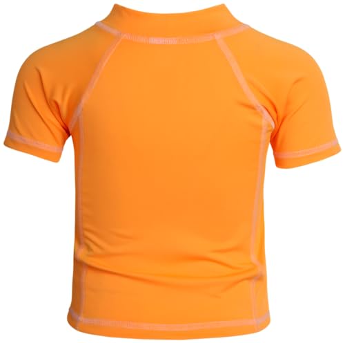Body Glove Toddlers Boys Rash Guard Shirt - UPF 50+ Quick Dry Sun and Sand Protection Swim Shirt - Swimwear for Babies, 2T-4T, Size 4T, Orange Short Sleeve