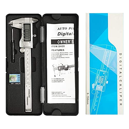 Digital Caliper with Stainless Steel, LCD Screen (6 Inch/150mm)