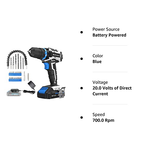 Bielmeier 20V Cordless Drill Set with 29pcs Drill Bits