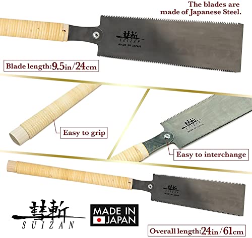 SUIZAN Japanese Ryoba Hand Saw for Woodworking