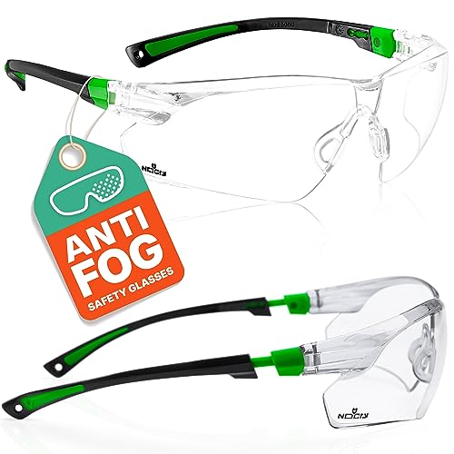 Clear Safety Glasses with Anti-Fog, Scratch Resistant Lenses
