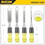 Durable 4 Piece Wood Chisel Set with High Impact Handle