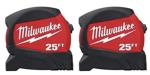 Milwaukee - 25 ft. Magnetic Tape Measure - 2-Pack