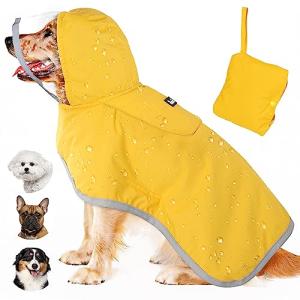 Lukovee Adjustable Waterproof Dog Raincoat - Yellow