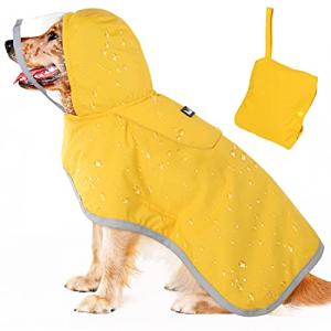 Lukovee Waterproof Dog Raincoat with Clear Hood