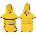 Reflective Dog Raincoat with Leash Hole - Yellow