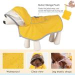 Lukovee Adjustable Waterproof Dog Raincoat - Yellow