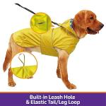 Reversible Waterproof Dog Raincoat with Leash Hole