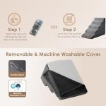 EHEYCIGA 4-Step Curved Dog Stairs, Grey