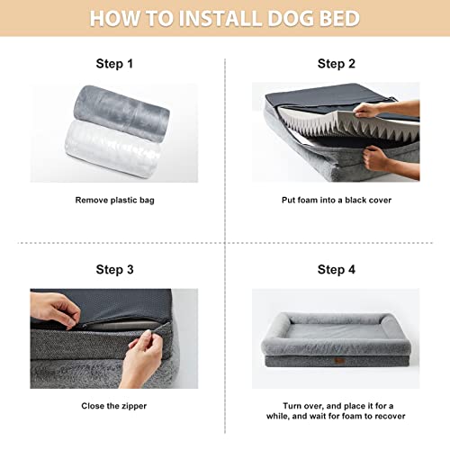 Orthopedic Washable Dog Bed for Large Dogs