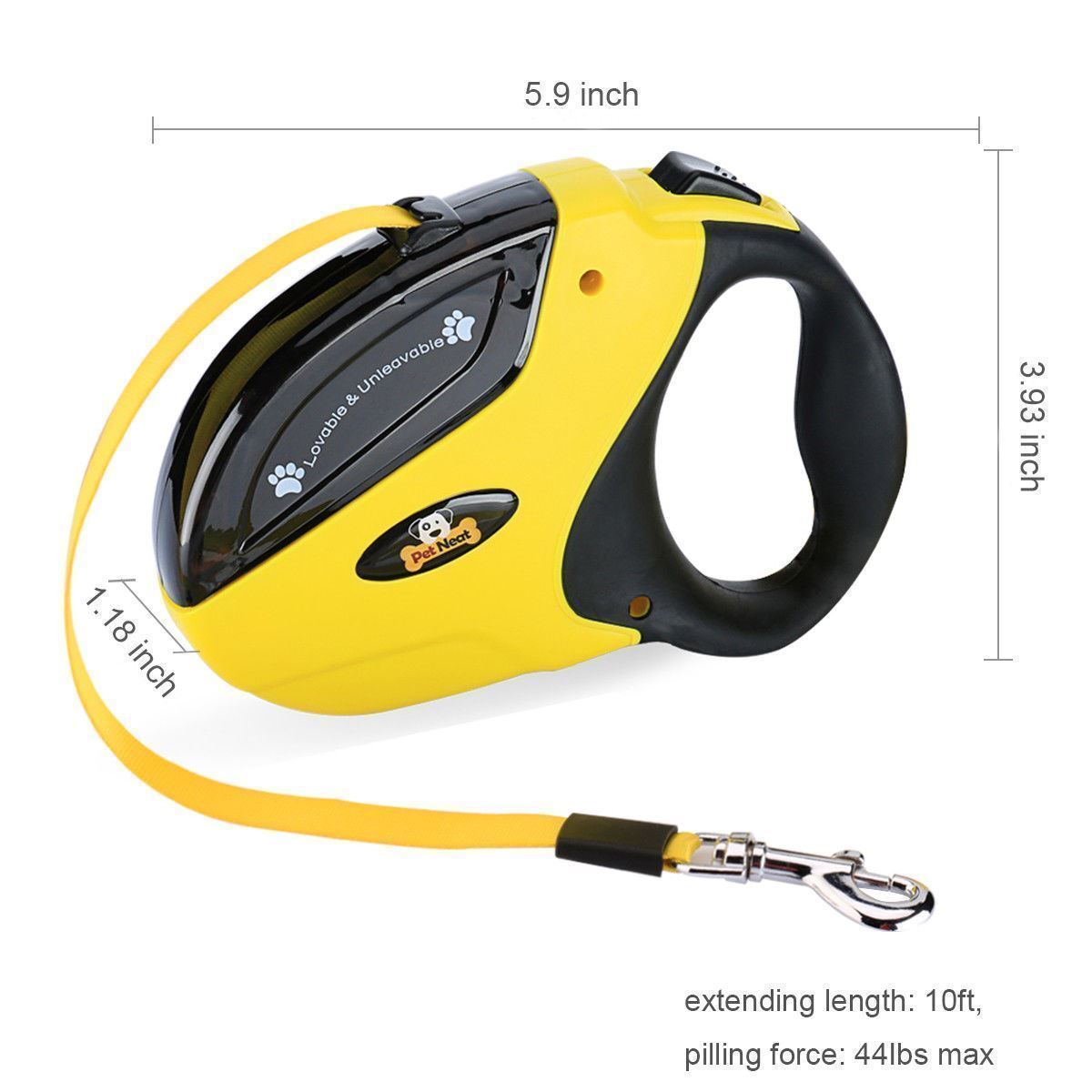 Retractable Dog Leash with Lock - 10 Ft