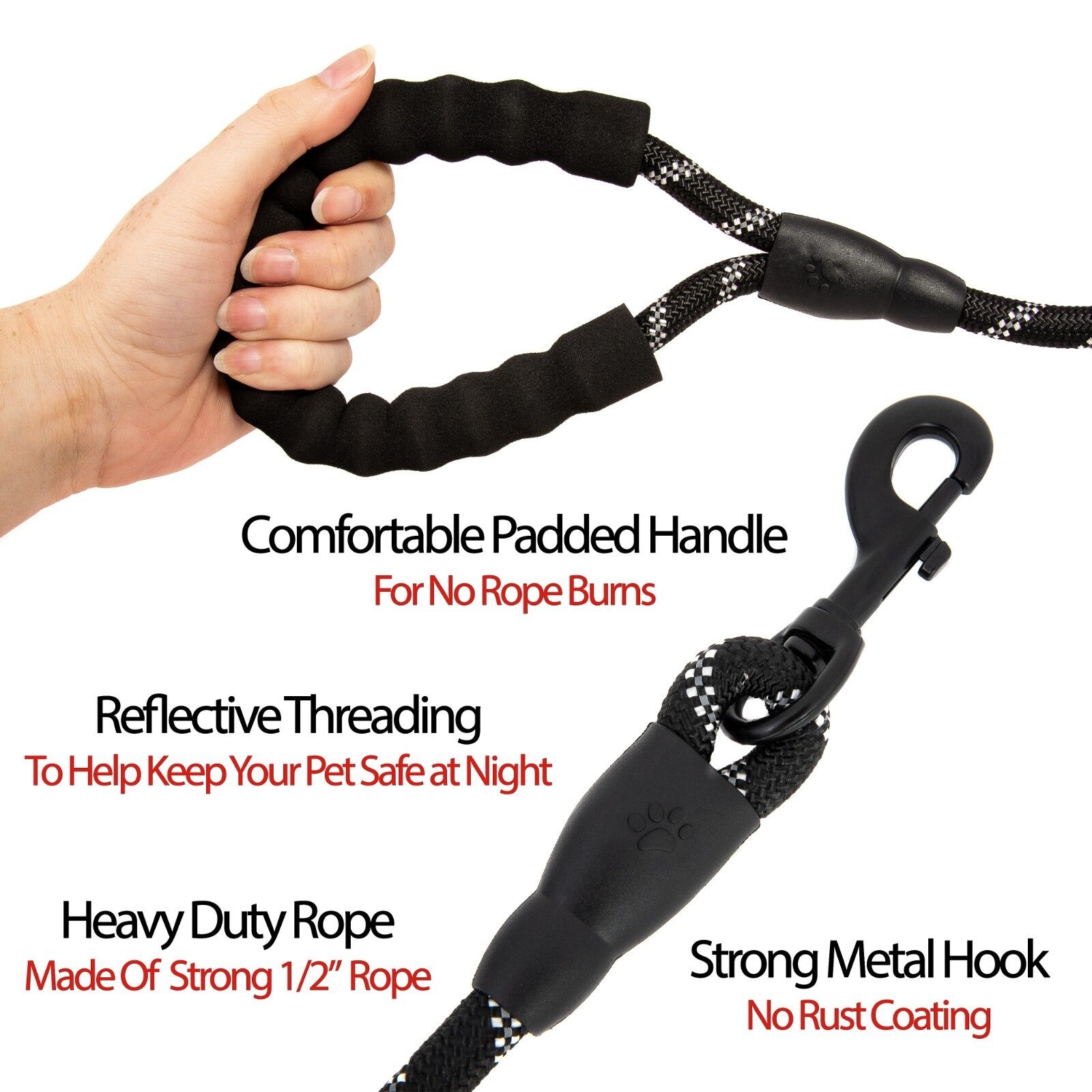 Heavy Duty Nylon Dog Leash with Handle