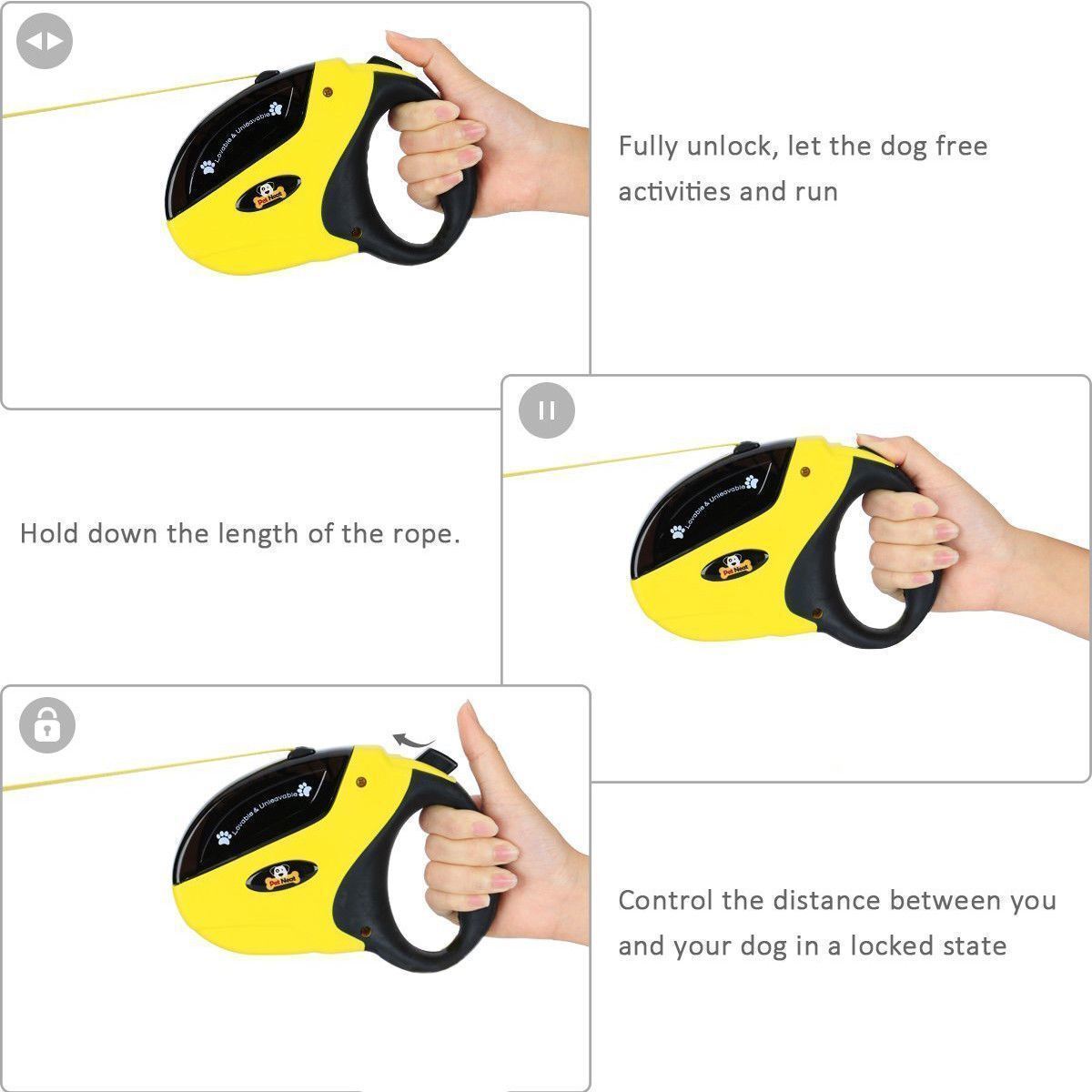 Retractable Dog Leash with Lock - 10 Ft