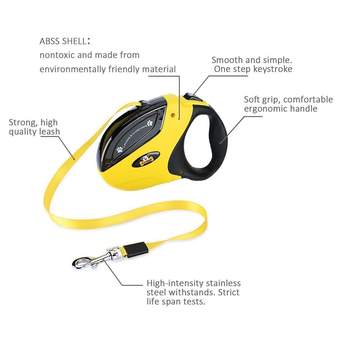 Retractable Dog Leash with Lock - 10 Ft