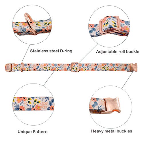 Adjustable Metal Buckle Dog Collar - Flower3