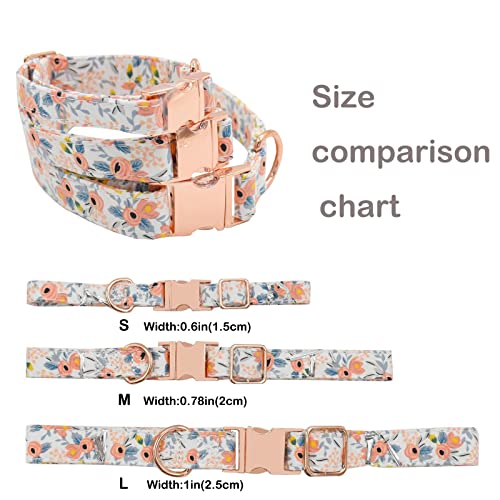 Adjustable Metal Buckle Dog Collar - Flower3