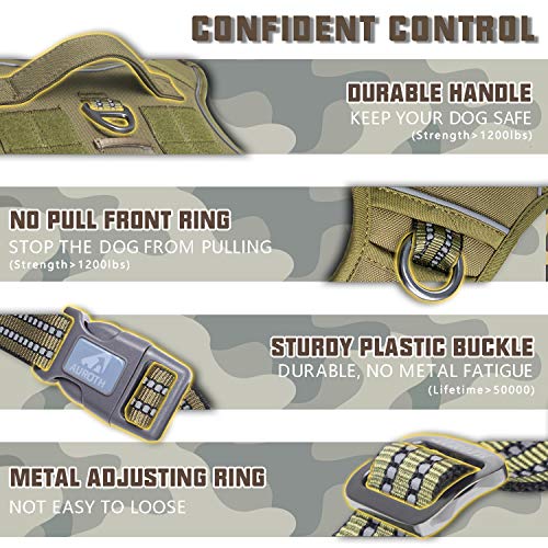 Large Dog Tactical Harness - Reflective & Adjustable