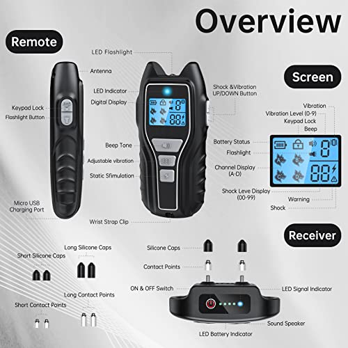 Waterproof Dog Training Collar with Remote - 1600-ft Range