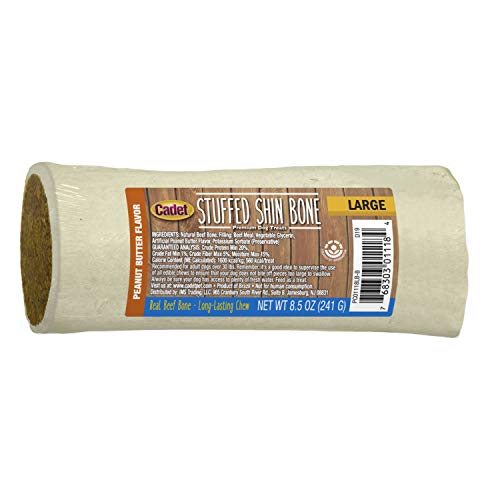 Large Peanut Butter-Stuffed Dog Shin Bone