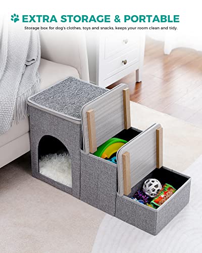 Portable Pet Stairs with Storage Box - 3 Step