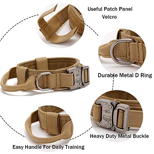 Military Style Adjustable Dog Collar with Handle