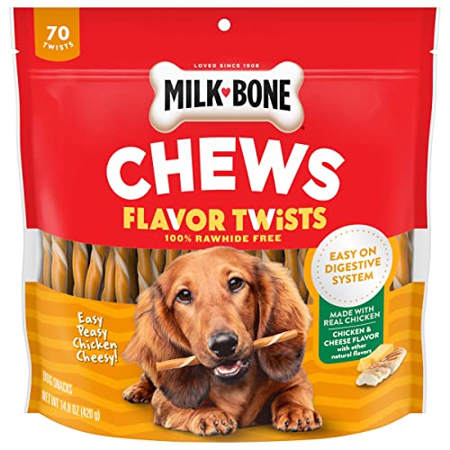 Chicken Cheesy Flavor Twists Dog Chews, Bag of 70