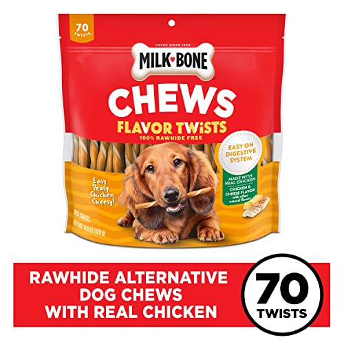 Chicken Cheesy Flavor Twists Dog Chews, Bag of 70