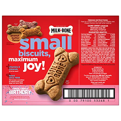 Peanut Butter Flavor Dog Treats, Small Biscuits, 7lbs