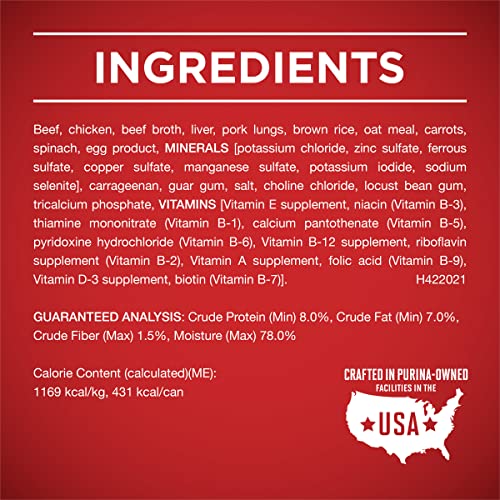 Purina ONE Beef and Brown Rice Wet Dog Food - (12) 13 oz. Cans