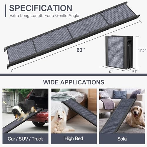63" Long Dog Ramp for Car, SUV & Truck