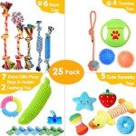 20 Pack Dog Puppy Toys - Fun, Teeth Cleaning