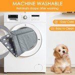 Plush Medium Dog Beds for Travel - Grey Star