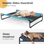 Large Black Cooling Elevated Dog Bed for Outdoor Use