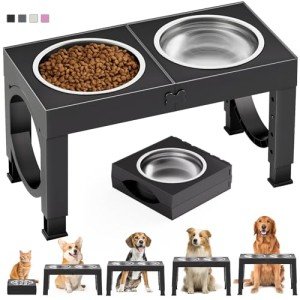 Adjustable Elevated Dog Bowl Stand for Large Breeds