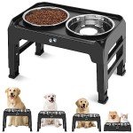 Adjustable Elevated Dog Bowls with Non-Slip Stand