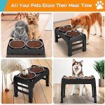 Adjustable Elevated Dog Bowls with Non-Slip Stand